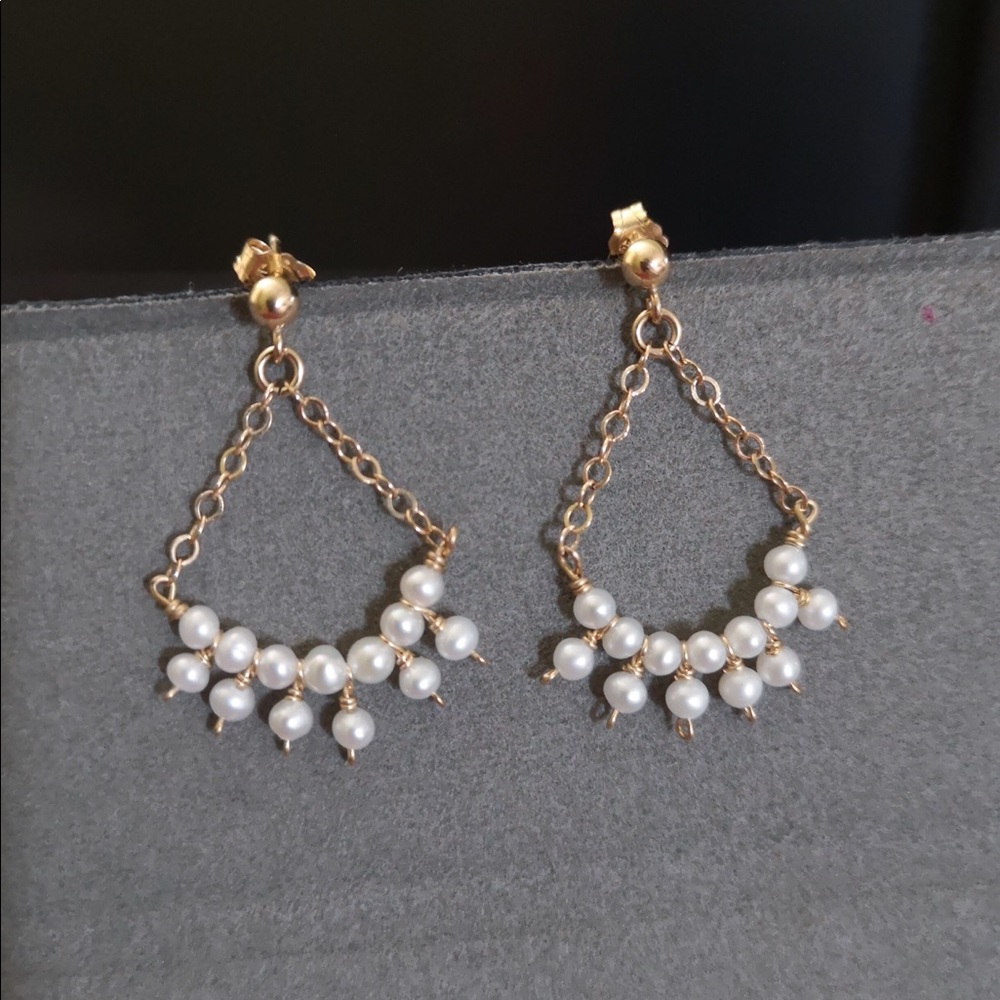 14K Gold fill Seed Pearl Earrings